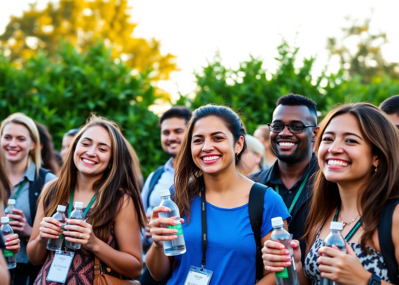 Attendees enjoying a sustainable outdoor event